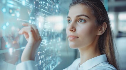 Businesswoman Digital Focus