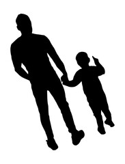 Father With Boy Silhouette