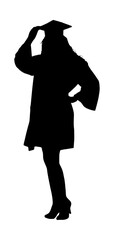 Girl Graduating Silhouette