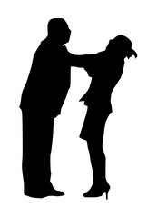 Man Strangling Woman Silhouette