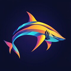 Colorful Abstract Shark Design for Modern Art