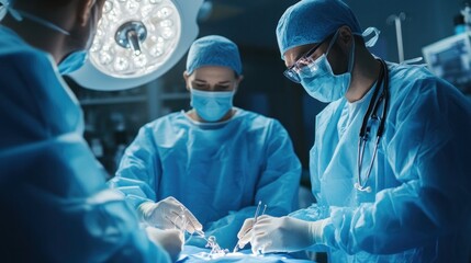 A team of doctors and engineers working together to develop an innovative medical device, symbolizing the future of healthcare,