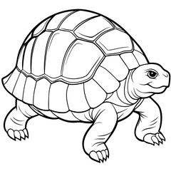 Smoothly Curved Tortoise  A Line Art Vector Emphasizing Steadiness