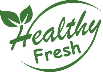Vector label on the theme of healthy fresh.