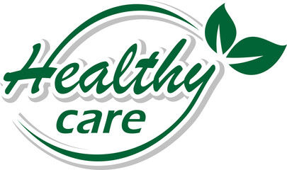 Vector label on the theme of healthy care.