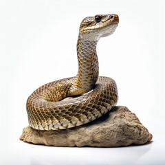 Fototapeta premium Brown snake on white background