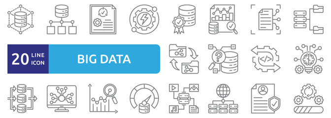 Big data icon set