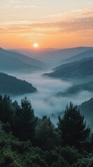 Soft Sunrise Over Mountains