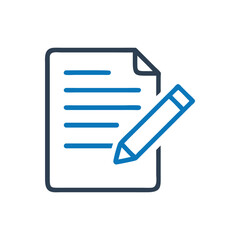 Fototapeta premium Edit Document Vector Icon, Document with pen icon, Clipboard Survey Audit Appraisal Vector Icon