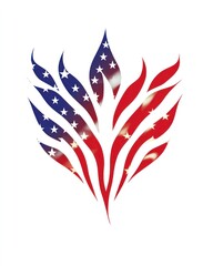United States flag integrated into the design of a modern symbol of freedom,