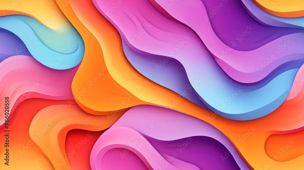 Canvas Prints colorful abstract waves background design