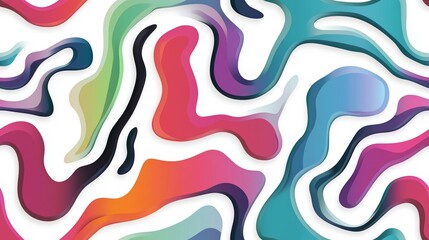 Colorful Abstract Waves in Vibrant Flowing Design