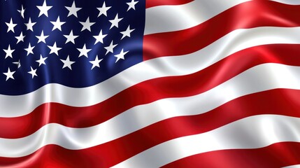 Naklejka premium USA flag with a sleek, modern design, sharp edges and glossy finish,