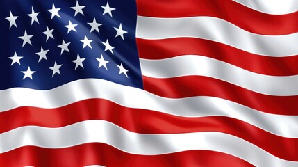 Fototapeta premium USA flag with a sleek, modern design, sharp edges and glossy finish,