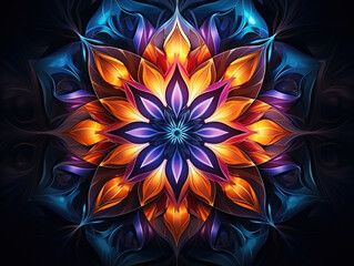 Extraordinary A colorful mandala with a colorful design in the middle