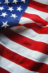 Obraz premium USA flag with a slow-motion wave effect, captured in high definition,