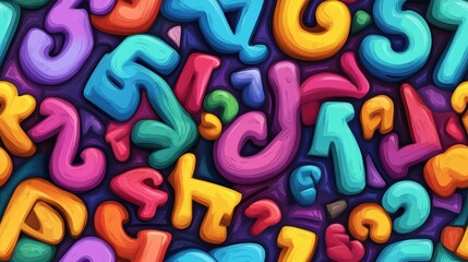 Colorful Abstract Alphabet and Number Background Design