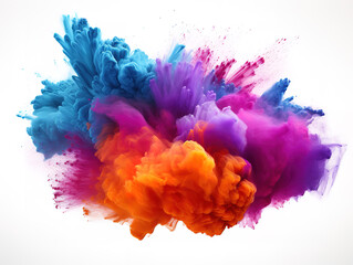 Extraordinary Colored powder explosion Abstract closeup dust on backdrop