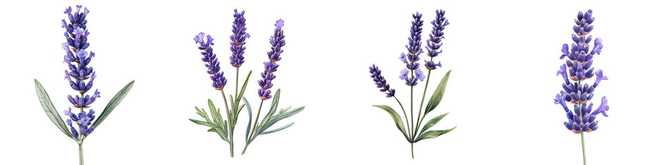 Obraz premium Vibrant Purple Lavender Flowers Blooming in Lush Garden Field Fragrant Floral Bouquet with Lush Foliage and Stems Peaceful Serene and Calming Countryside Landscape