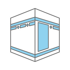 Kaaba or Ka'bah isometric vector icon design template