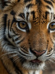 Portrait of an adorable tiger cub up close.