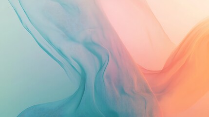 Abstract Wavy Texture in Teal and Peach Tones