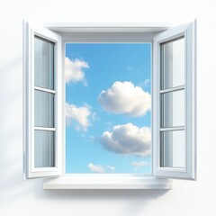 cloud window isolated on white background