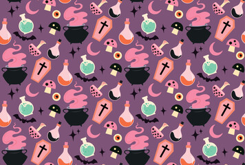 Halloween scary cute vactor pattern 