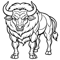 Bold Bison Strong Line Art Vector Design