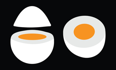 Boiled egg vector icon. Egg in shell. Half boiled egg icon. Vector illustration. 