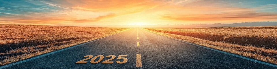 straight asphalt road. Selective focus