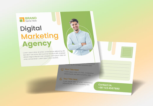 Digital Marketing Agency Postcard Design Template