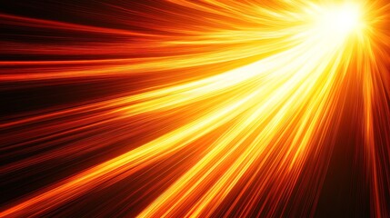 Obraz premium Dynamic Radiance: A Stunning Poster of Glowing Lines and Sunburst in Warm Orange and Yellow, Perfect for Energizing Sports Interiors and Modern Spaces