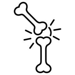 Joint pain, arthritis line icon vector design template