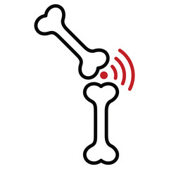 Joint pain, arthritis line icon vector design template