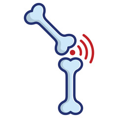 Joint pain, arthritis line icon vector design template