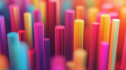Obraz premium Abstract colorful cylindrical shapes background.