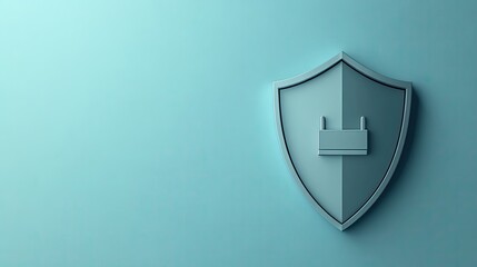 Stylized shield icon on a soft blue background representing protection, security, and safety in digital technology.