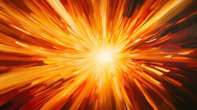 Exciting Vibrant Streaks of Orange and Yellow: A Stunning Poster for Sports Interiors, Capturing Energy and Intensity with a Bright Center!