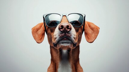 A stylish dog wearing sunglasses, exuding confidence and charm, perfect for pet lovers and fun social media content.