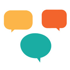 Playful pastel speech bubbles with lines and dots, ideal for creative designs and presentations.