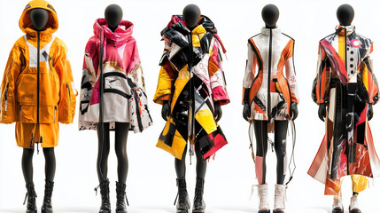AI-driven fashion design system predicting upcoming trends, utilizing advanced algorithms and data analysis to forecast styles, colors, and patterns that will dominate future seasons. The scene emphas