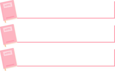Obraz premium Listing with Note Book. Cute Infographic for Student or School