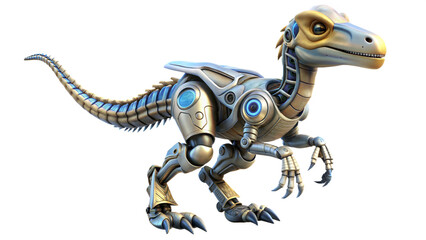 Fototapeta premium a cute robot of deinonychus dinosaur 3d illustration