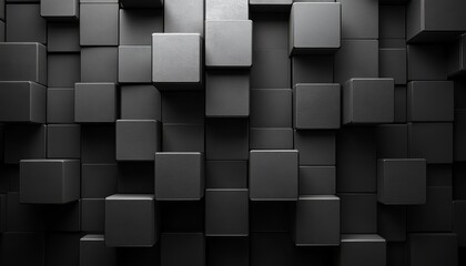 Futuristic Monochrome 3D Geometric Cubes Pattern for Contemporary Design Projects