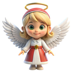an angel christmas cute 3d illustration