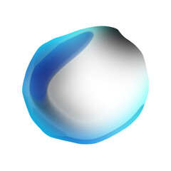 Transparent blue gradient abstract shape with light. 3d illustration.