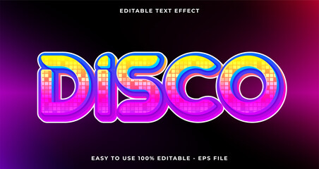 disco typography premium editable text effect, 3D glow text