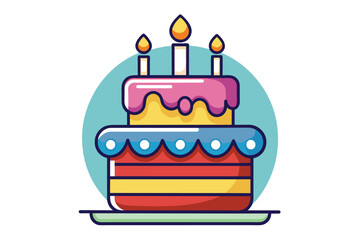 Happy birthday cake icon,,vector illustration I.eps