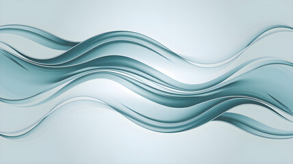 Fototapeta premium Dreamy Fluid Water Flow in Aqua and White